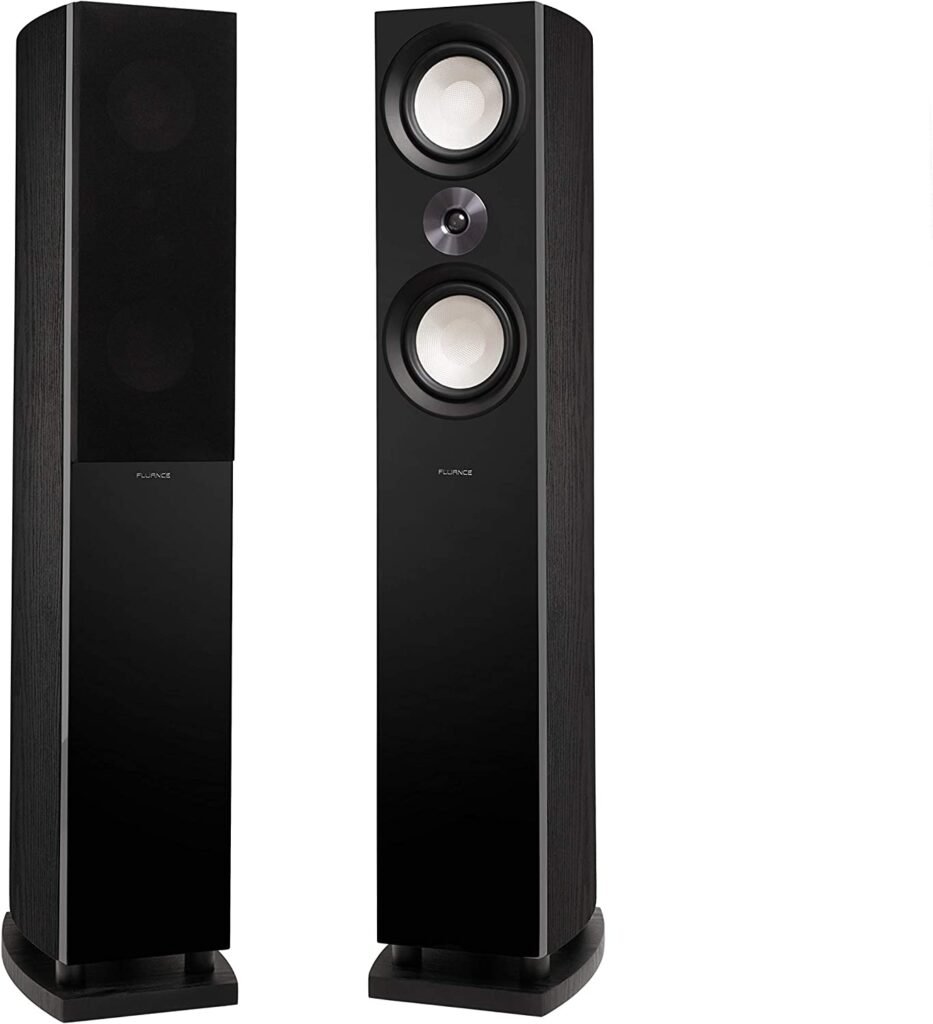 Fluance Reference High Performance 3-Way Floorstanding Loudspeakers with Down-Firing 8" Subwoofers for 2-Channel Stereo Listening or Home Theater System