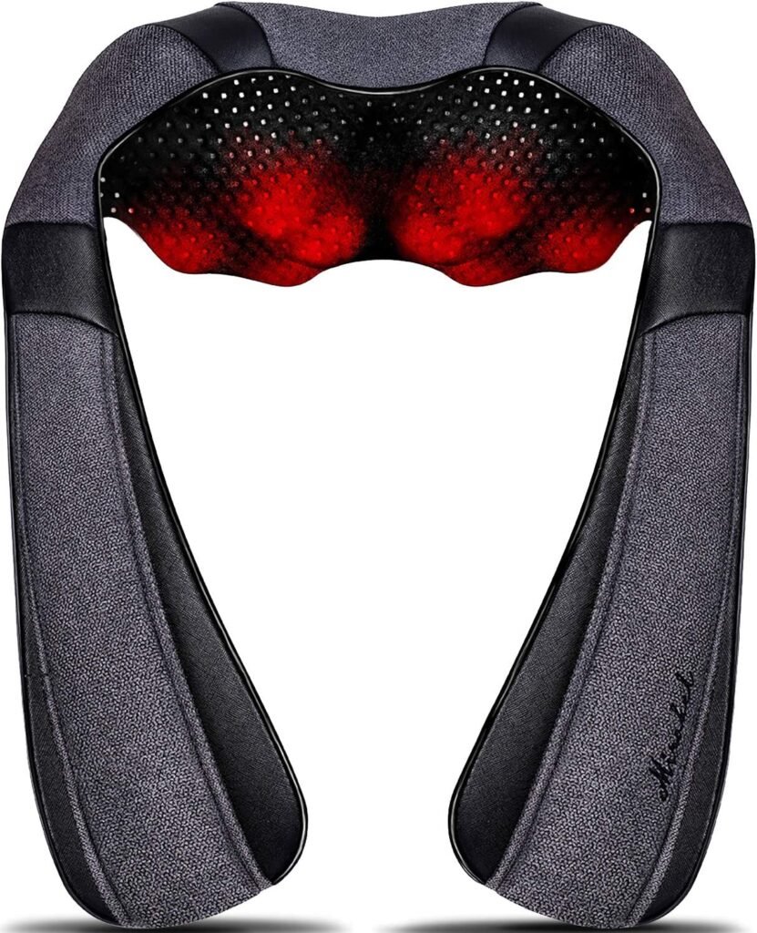 Back Massager, Shiatsu Back Neck Massager with Heat, Electric Shoulder Massager, Kneading Massage Pillow for Neck, Back, Shoulder, Muscle Pain Relief