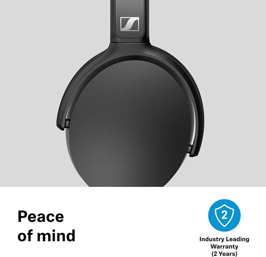 Sennheiser HD 350BT Bluetooth 5.0 Wireless Headphone - 30-Hour Battery Life, USB-C Fast Charging, Virtual Assistant Button, Foldable - Black